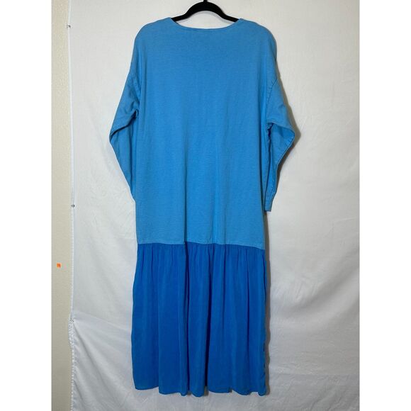 Johnny Was T-Shirt Vintage Maxi Dress Embroidered Fish Design Size M FLAWED - Picture 6 of 8